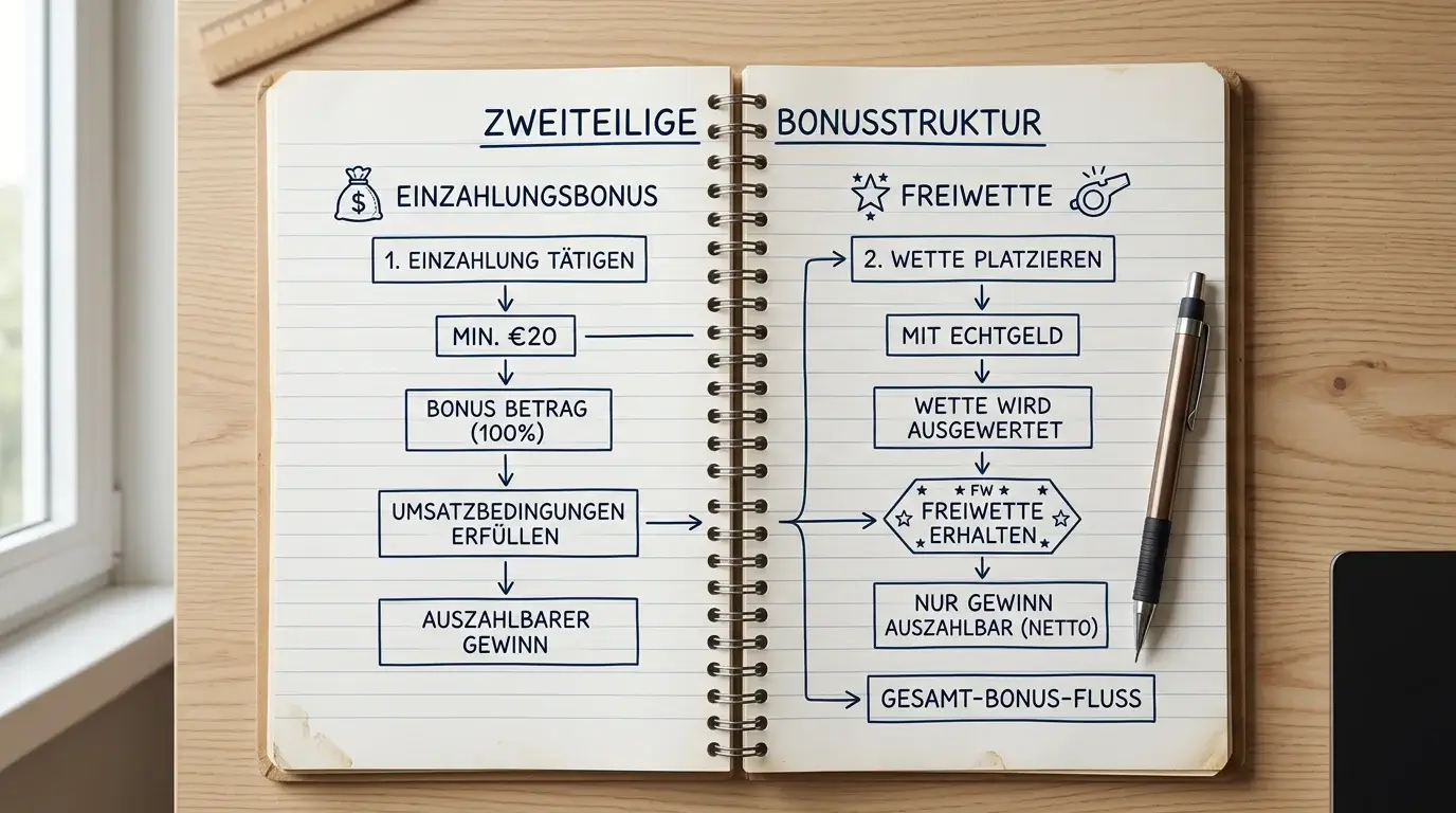 Betano Bonus-Struktur – 80 Euro Einzahlungsbonus und 20 Euro Freiwette im Detail erklärt