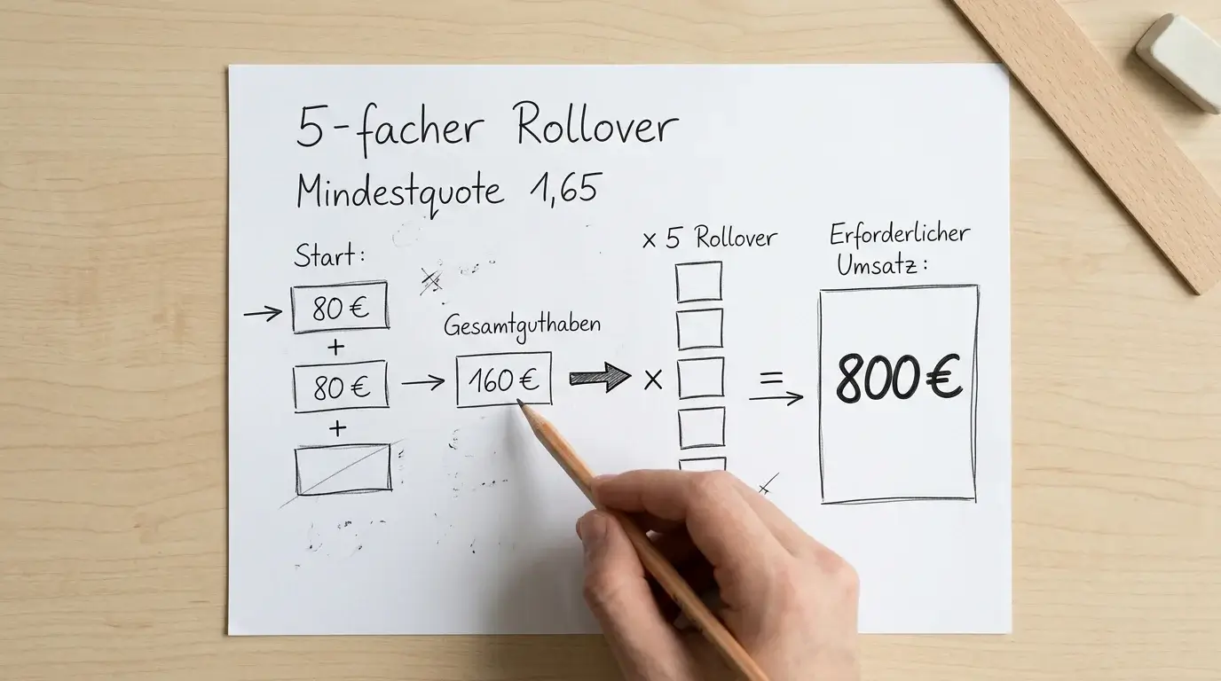 Betano 5-facher Rollover Mindestquote 1,65 – Rechenbeispiel für UFC MMA Bonuserfüllung in 7 Tagen
