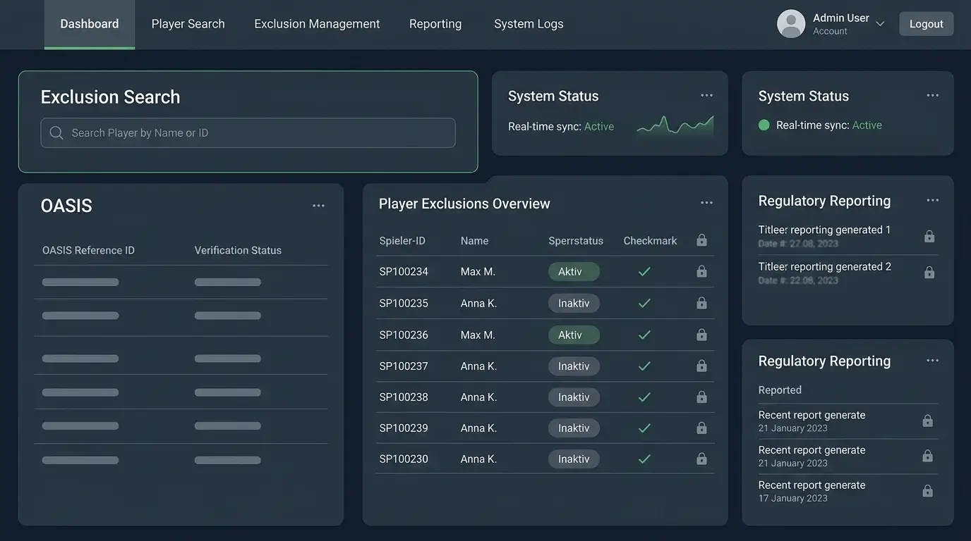 OASIS Spielersperrsystem Deutschland – zentrale Datenbank für Selbstsperren bei GGL-lizenzierten Sportwetten-Anbietern