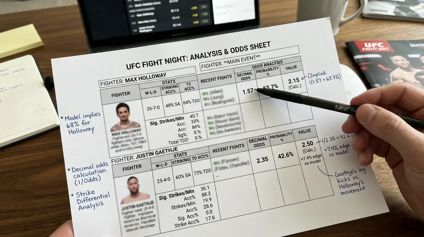 MMA Wettquoten verstehen – Dezimalquoten bei UFC-Wetten richtig lesen und implizite Wahrscheinlichkeit berechnen