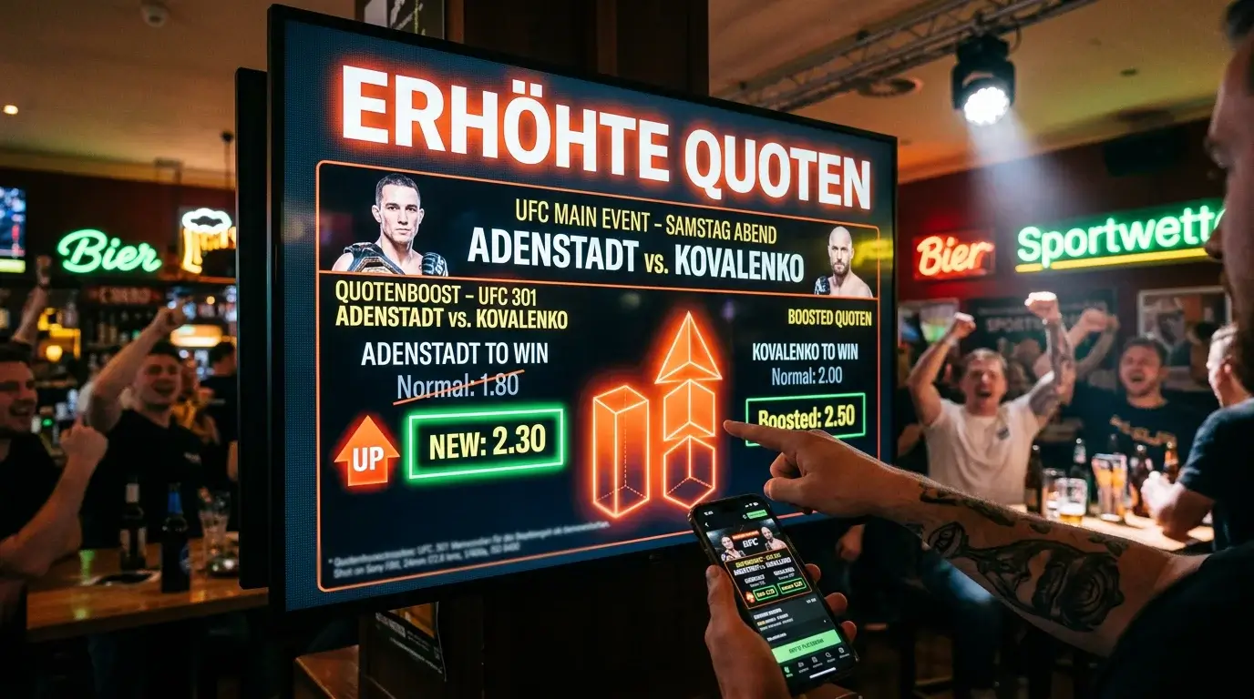 Quotenboost bei UFC Kämpfen – erhöhte Quoten vor großen MMA PPV Events im Anbieter-Vergleich
